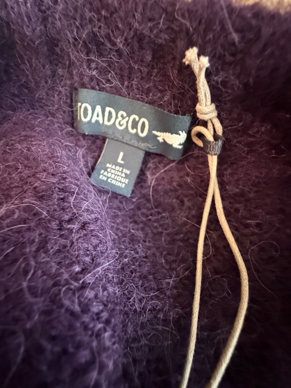 NWT. Toad&Co. toddy Crew Sweater Dress. Blackberry. Size Large. - Picture 4 of 11